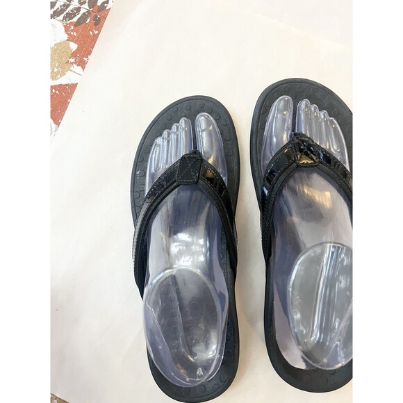 Vionic Orthaheel Tide II Women’s US 9 Patent Leather Flip Flops Sandals Black - Picture 3 of 9